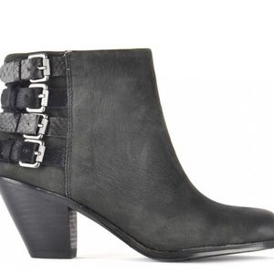 SAM EDLEMAN LEATHER BUCKLE ANKLE BOOTIES SIZE 10
